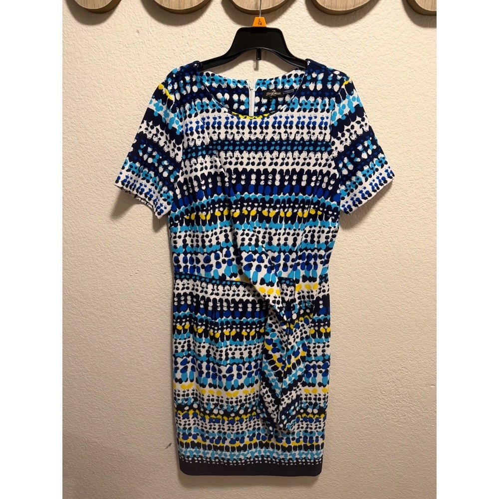 Phase Seven Blue & White Pattern Dress Size 10